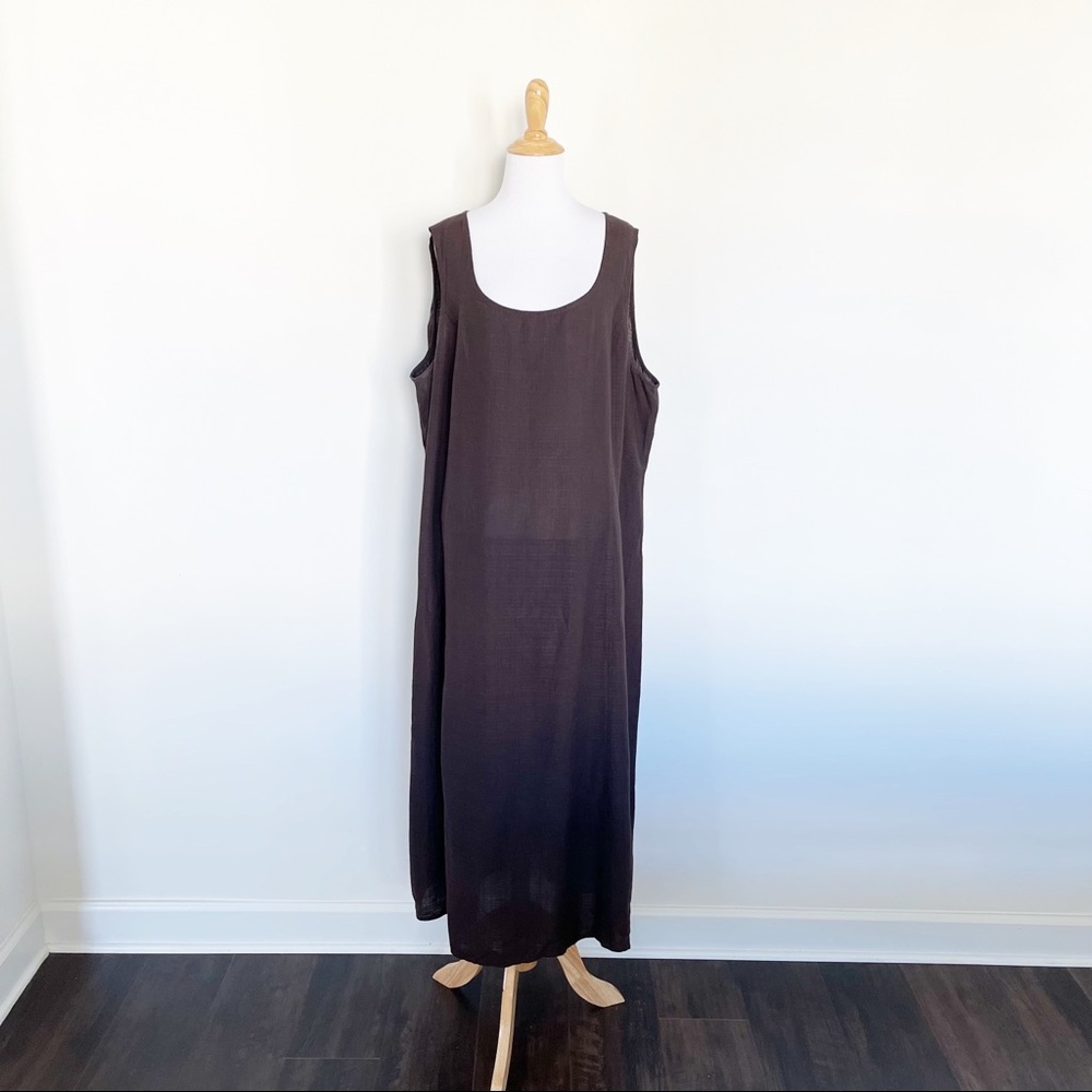 Eileen Fisher Linen Blend sleeveless tank maxi dress 2X